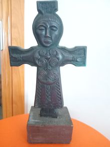 Bronze Sculpture.Replica VIII Century Celtic Cross of Athlone.