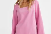 H&amp;M pink square neck dress new with tags