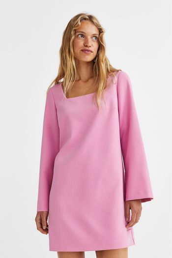 H&M pink square neck dress new with tags