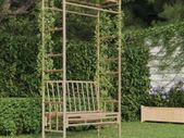 Garden Bench with Pergola 116 cm Bamboo