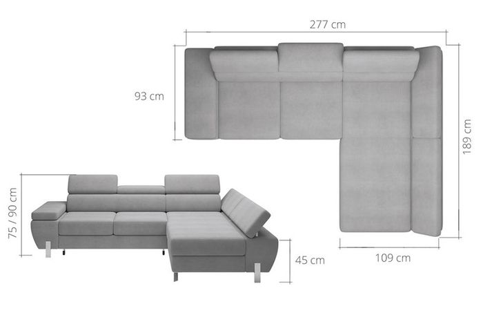 Molina Mini Corner Sofa Bed @ J & D Furniture