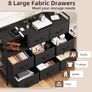 Chest of Drawers with Charging Station and LED Light, 8 Drawers Storage Unit for Bedroom with Outlets and USB Ports, Storage Cabinet for Kids Dorm Living Room Closet, Black Image 6