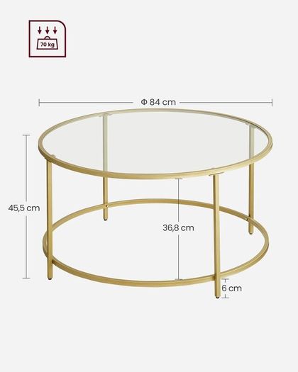Stylish glass round coffee table - FREE P&P