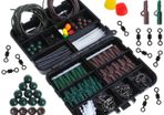 278pcs Carp Fishing Tackle Rigs Job Lot in Box Safety Clips Hooks Quick Change Swivel Links Shrink Tubes Corn Tail Rubbers Terminal Tackles
