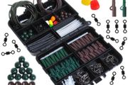 278pcs Carp Fishing Tackle Rigs Job Lot in Box Safety Clips Hooks Quick Change Swivel Links Shrink Tubes Corn Tail Rubbers Terminal Tackles