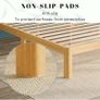 Bamboo Wood King Size Bed Frame with Metal Slats Support Image 4