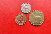 1996 Irish 1p, 5p and 20p