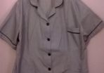 Navy and White Pin Stripe Work Uniform Shirt