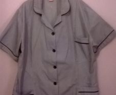 Navy and White Pin Stripe Work Uniform Shirt