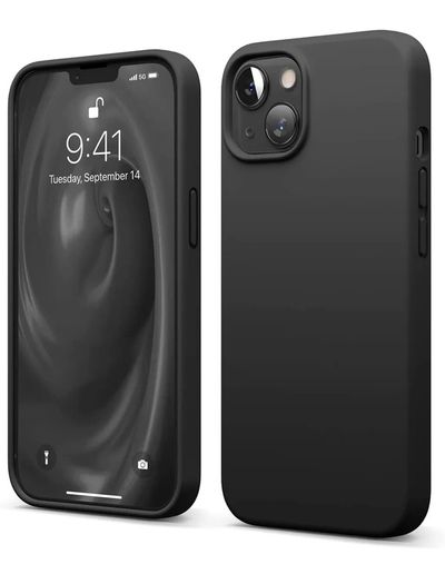 Black Soft Silicone Case for Apple iPhone 14 Shockproof Back Cover