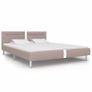 Bed Frame with LED Cappuccino Faux Leather 150x200 cm Image 2