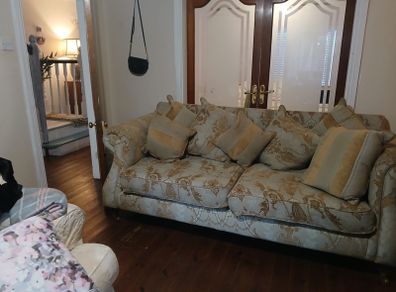 Gold & Beige Leaf Sofa