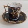 2nd Stunning Antique Alt Wien Old Vienna or Augarten Porcelain Manufactory Hand Painted and Hand Gilded Small Coffee Can and Matching Saucer, with the Authentic Bindenschild Shield Backstamps Image 7