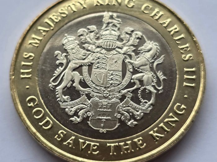 Gibraltar 2 Pound Coin Charles III Coronation  2023 UNC