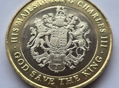 Gibraltar 2 Pound Coin Charles III Coronation  2023 UNC