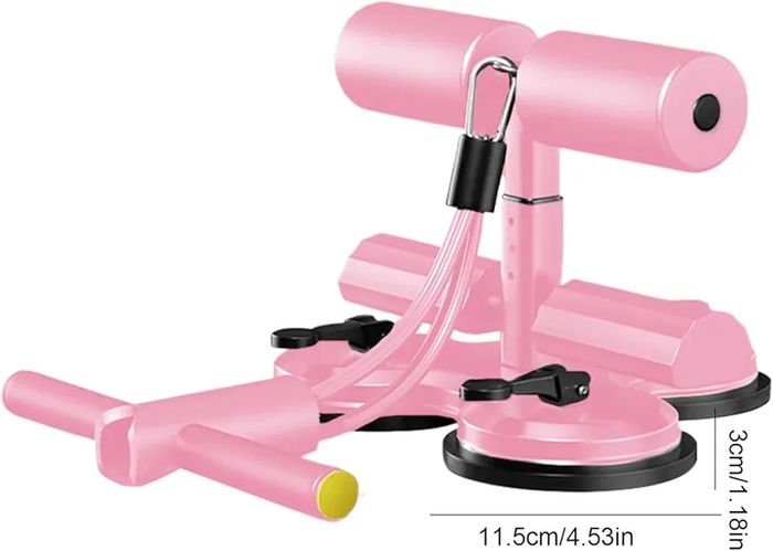 Sit-Up Bar Floor, Ab Exercise Machine, Home Workout Equipment with Suction Cups, Resistance Bands with Adjustable Tension, Ab Exercise Bar with Non Slip Base, Sit Up Trainer for Women Men