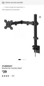 IKEA Stubberget monitor arm and laptop holder