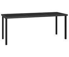 Garden Dining Table Black 180x70x73 cm Poly Rattan