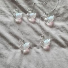 Christmas Tree Swan Decorations x 5
