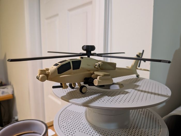 AH-64 Apache Helicopter 3D Printed (Free Postage)