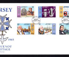 1985 Jersey 300th Anniversary of Huguenot Heritage Commemorative Stamps First Day Cover (FDC)