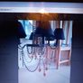 Vintage 6 Arm Quality Chandelier With Amber and Black Drops Image 4