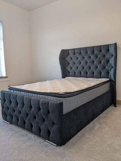 Double & King Size Bed Frame With Mattress Opt