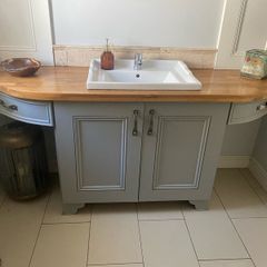 Handmade Bathroom cabinet with solid wood counter top