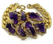 Vintage brutalist amethyst bracelet