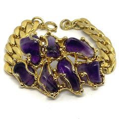 Vintage brutalist amethyst bracelet