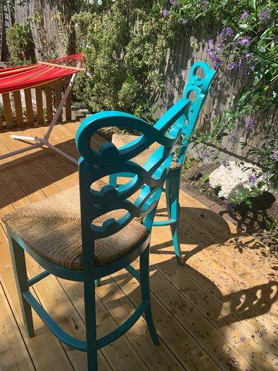 Stunning set of  Steven Shell High Chairs.