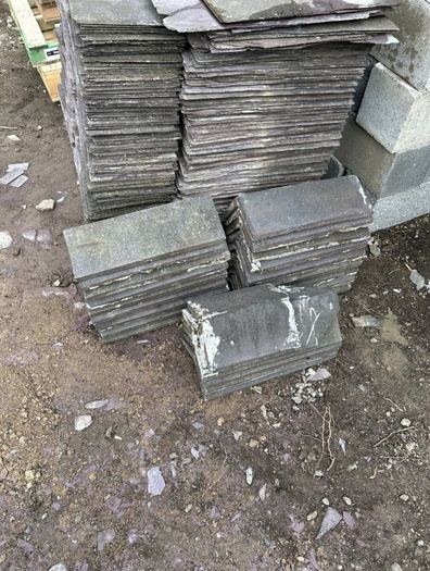 Blue Bangor slates & ridge tiles