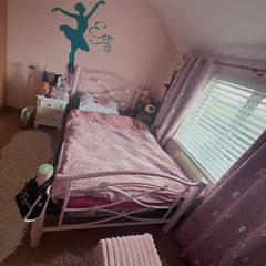 Superb bed frame pink and white but can be painted