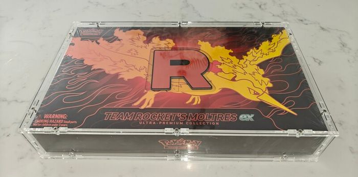 Pokemon TCG Team Rocket's Moltres Ex Ultra Premium Collection (UPC) SEALED and Acrylic Case