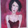 Original Hand Painted Woman Portrait - Acrylic on Canvas Image 2