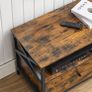 TV table 120 x 40 x 50 cm TV cabinet, TV table, lowboard for TVs up to 55 inches, with 2 drawers, 2 open compartments, 120 x 40 x 50 cm, for living room, steel frame, vintage brown-black Image 5
