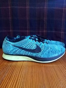 Nike Flyknit Racer blue black 9 44 lightweight runners trainers