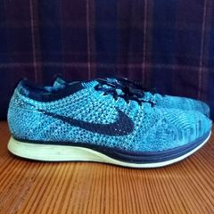 Nike Flyknit Racer blue black 9 44 lightweight runners trainers
