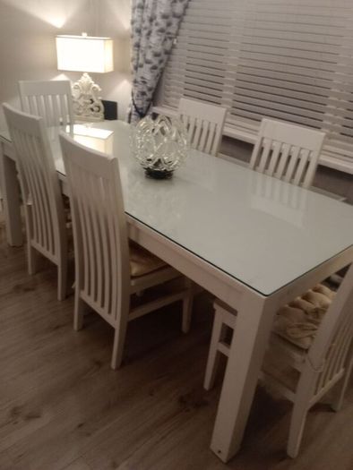 Table and six chairs