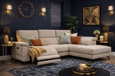 NEW Natalia Power Recliner Corner Sofa with USB LHF or RHF Chaise