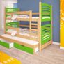 Triple trundle bunk bed OLI  Real pine wood made Free mattresses and Delivery Image 6