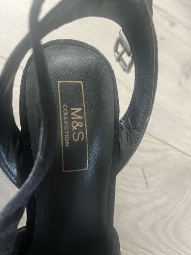 M&S Black suede platform sandals