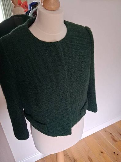 Hobbs Stunning New Unworn Bottle Green Boucle Blazer Jacked Size 12