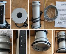 ASA VersaElite Pop-Up Worktop Socket 3 Gang Matt Chrome Black Button New