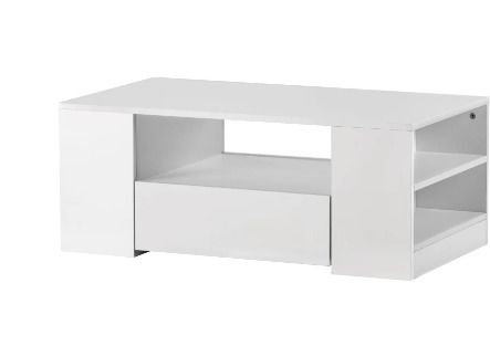 BRAND NEW Modern coffee table high gloss living room furniture 2 drawers and 2 shelves sofa coffee table side table 95 x 53 x 37cm