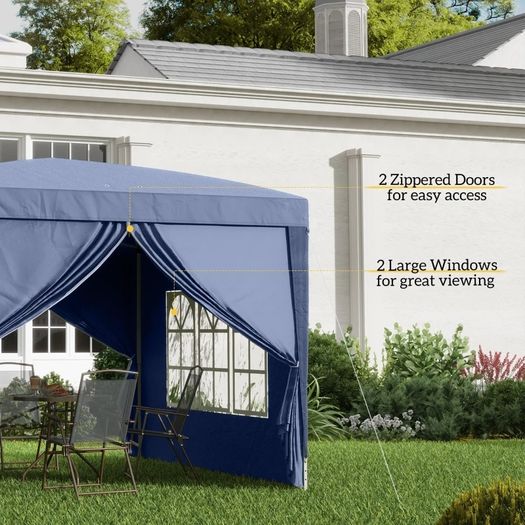 3 x 3(m) Pop Up Gazebo, Water and UV Resistant Party Tent Camping Canopy Marquee with Carry Bag, Blue