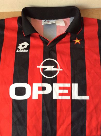 AC Milan Jersey. Official Lotto Mens Home Jersey. Season 1994/1995. Original From The Time. Not A Modern Day Remake.