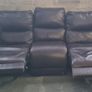 3 Seater Brown Leather Recliner Sofa Image 3