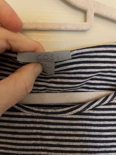 Cos navy and white Top
