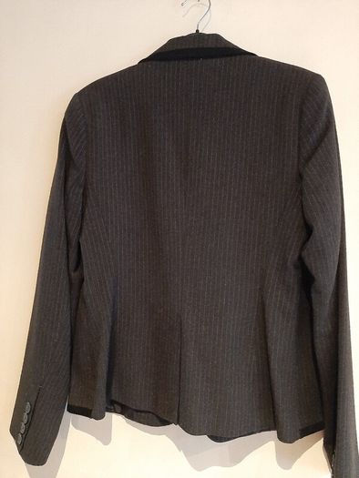 New jacket pin stripe tag attached